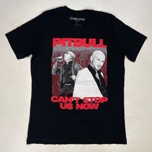 Pitbull Can't Stop Us Now Tour Summer Tour Graphic T-shirt Women Medium Black